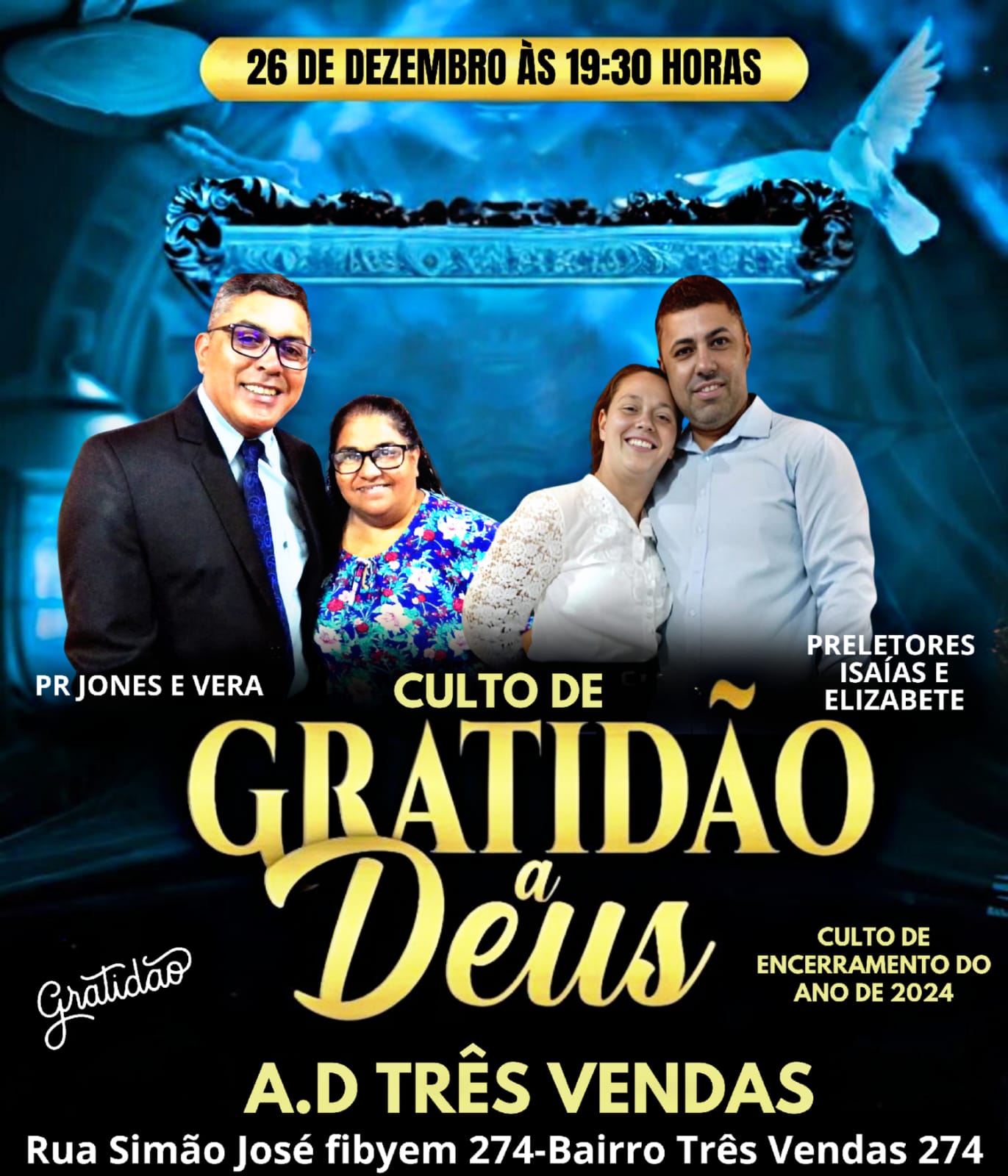 cultos da ad tres vendas